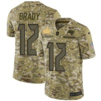 Nike Tampa Bay Buccaneers #12 Tom Brady Camo Youth Super Bowl LV Champions Patch Stitched NFL Limited 2018 Salute To Service Jersey
