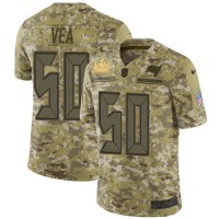 Nike Tampa Bay Buccaneers #50 Vita Vea Camo Youth Super Bowl LV Champions Patch Stitched NFL Limited 2018 Salute To Service Jersey
