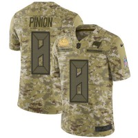 Nike Tampa Bay Buccaneers #8 Bradley Pinion Camo Youth Super Bowl LV Champions Patch Stitched NFL Limited 2018 Salute To Service Jersey
