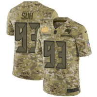 Nike Tampa Bay Buccaneers #93 Ndamukong Suh Camo Youth Super Bowl LV Champions Patch Stitched NFL Limited 2018 Salute To Service Jersey
