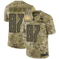 Nike Tampa Bay Buccaneers #87 Rob Gronkowski Camo Youth Super Bowl LV Champions Patch Stitched NFL Limited 2018 Salute To Service Jersey