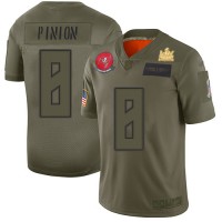 Nike Tampa Bay Buccaneers #8 Bradley Pinion Camo Youth Super Bowl LV Champions Patch Stitched NFL Limited 2019 Salute To Service Jersey