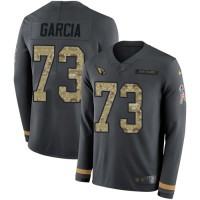 Nike Arizona Cardinals #73 Max Garcia Anthracite Salute to Service Youth Stitched NFL Limited Therma Long Sleeve Jersey