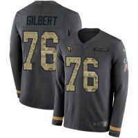 Nike Arizona Cardinals #76 Marcus Gilbert Anthracite Salute to Service Youth Stitched NFL Limited Therma Long Sleeve Jersey