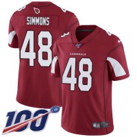 Nike Arizona Cardinals #48 Isaiah Simmons Red Team Color Youth Stitched NFL 100th Season Vapor Untouchable Limited Jersey