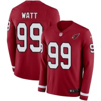 Nike Arizona Cardinals #99 J.J. Watt Red Team Color Youth Stitched NFL Limited Therma Long Sleeve Jersey