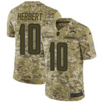 Nike Los Angeles Chargers #10 Justin Herbert Camo Youth Stitched NFL Limited 2018 Salute To Service Jersey