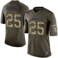 Nike Los Angeles Chargers #25 Melvin Gordon III Green Youth Stitched NFL Limited 2015 Salute to Service Jersey