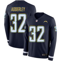 Nike Los Angeles Chargers #32 Nasir Adderley Navy Blue Team Color Youth Stitched NFL Limited Therma Long Sleeve Jersey