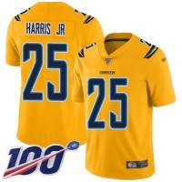 Nike Los Angeles Chargers #25 Chris Harris Jr Gold Youth Stitched NFL Limited Inverted Legend 100th Season Jersey