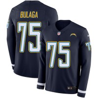 Nike Los Angeles Chargers #75 Bryan Bulaga Navy Blue Team Color Youth Stitched NFL Limited Therma Long Sleeve Jersey