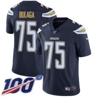 Nike Los Angeles Chargers #75 Bryan Bulaga Navy Blue Team Color Youth Stitched NFL 100th Season Vapor Untouchable Limited Jersey