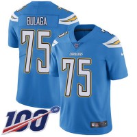 Nike Los Angeles Chargers #75 Bryan Bulaga Electric Blue Alternate Youth Stitched NFL 100th Season Vapor Untouchable Limited Jersey