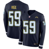 Nike Los Angeles Chargers #59 Nick Vigil Navy Blue Team Color Youth Stitched NFL Limited Therma Long Sleeve Jersey