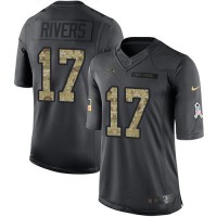 Nike Los Angeles Chargers #17 Philip Rivers Black Youth Stitched NFL Limited 2016 Salute to Service Jersey