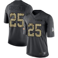 Nike Los Angeles Chargers #25 Melvin Gordon III Black Youth Stitched NFL Limited 2016 Salute to Service Jersey