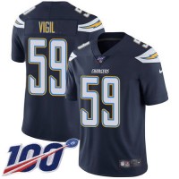 Nike Los Angeles Chargers #59 Nick Vigil Navy Blue Team Color Youth Stitched NFL 100th Season Vapor Untouchable Limited Jersey