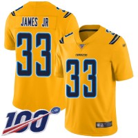 Nike Los Angeles Chargers #33 Derwin James Jr Gold Youth Stitched NFL Limited Inverted Legend 100th Season Jersey