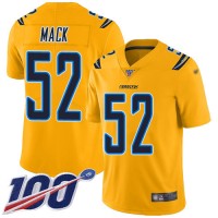 Nike Los Angeles Chargers #52 Khalil Mack Gold Youth Stitched NFL Limited Inverted Legend 100th Season Jersey