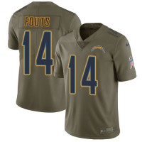 Nike Los Angeles Chargers #14 Dan Fouts Olive Youth Stitched NFL Limited 2017 Salute to Service Jersey