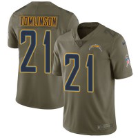 Nike Los Angeles Chargers #21 LaDainian Tomlinson Olive Youth Stitched NFL Limited 2017 Salute to Service Jersey
