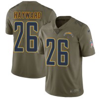 Nike Los Angeles Chargers #26 Casey Hayward Olive Youth Stitched NFL Limited 2017 Salute to Service Jersey