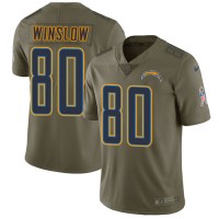 Nike Los Angeles Chargers #80 Kellen Winslow Olive Youth Stitched NFL Limited 2017 Salute to Service Jersey