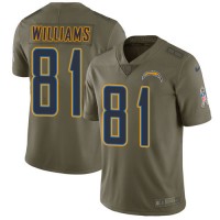 Nike Los Angeles Chargers #81 Mike Williams Olive Youth Stitched NFL Limited 2017 Salute to Service Jersey