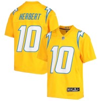 Los Angeles Los Angeles Chargers #10 Justin Herbert Nike Youth Gold Inverted Team Game Jersey