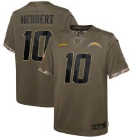 Los Angeles Los Angeles Chargers #10 Justin Herbert Nike Youth 2022 Salute To Service Limited Jersey - Olive