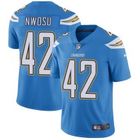 Nike Los Angeles Chargers #42 Uchenna Nwosu Electric Blue Alternate Youth Stitched NFL Vapor Untouchable Limited Jersey