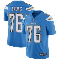 Nike Los Angeles Chargers #76 Russell Okung Electric Blue Alternate Youth Stitched NFL Vapor Untouchable Limited Jersey