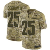 Nike Los Angeles Chargers #25 Melvin Gordon III Camo Youth Stitched NFL Limited 2018 Salute to Service Jersey