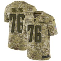Nike Los Angeles Chargers #76 Russell Okung Camo Youth Stitched NFL Limited 2018 Salute to Service Jersey