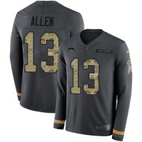 Nike Los Angeles Chargers #13 Keenan Allen Anthracite Salute to Service Youth Stitched NFL Limited Therma Long Sleeve Jersey