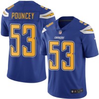 Nike Los Angeles Chargers #53 Mike Pouncey Electric Blue Youth Stitched NFL Limited Rush Jersey
