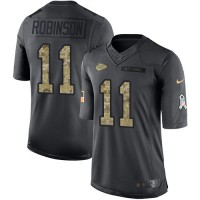 Nike Kansas City Chiefs #11 Demarcus Robinson Black Youth Stitched NFL Limited 2016 Salute to Service Jersey