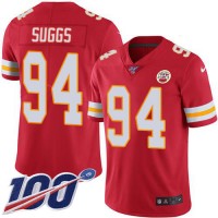 Nike Kansas City Chiefs #94 Terrell Suggs Red Team Color Youth Stitched NFL 100th Season Vapor Untouchable Limited Jersey