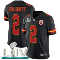 Nike Kansas City Chiefs #2 Dustin Colquitt Black Super Bowl LIV 2020 Youth Stitched NFL Limited Rush Jersey