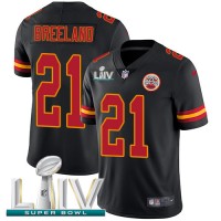 Nike Kansas City Chiefs #21 Bashaud Breeland Black Super Bowl LIV 2020 Youth Stitched NFL Limited Rush Jersey
