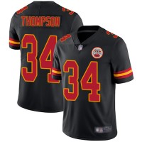 Nike Kansas City Chiefs #34 Darwin Thompson Black Youth Stitched NFL Limited Rush Jersey
