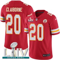 Nike Kansas City Chiefs #20 Morris Claiborne Red Super Bowl LIV 2020 Team Color Youth Stitched NFL Vapor Untouchable Limited Jersey