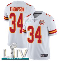 Nike Kansas City Chiefs #34 Darwin Thompson White Super Bowl LIV 2020 Youth Stitched NFL Vapor Untouchable Limited Jersey