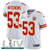 Nike Kansas City Chiefs #53 Anthony Hitchens White Super Bowl LIV 2020 Youth Stitched NFL Vapor Untouchable Limited Jersey