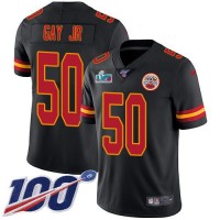 Nike Kansas City Chiefs #50 Willie Gay Jr. Black Super Bowl LVII Patch Youth Stitched NFL Limited Rush 100th Season Jersey