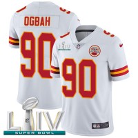 Nike Kansas City Chiefs #90 Emmanuel Ogbah White Super Bowl LIV 2020 Youth Stitched NFL Vapor Untouchable Limited Jersey