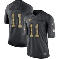 Nike Kansas City Chiefs #11 Marquez Valdes-Scantling Black Youth Stitched NFL Limited 2016 Salute to Service Jersey