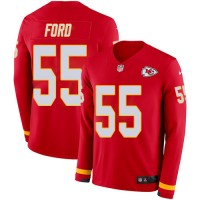 Nike Kansas City Chiefs #55 Dee Ford Red Team Color Youth Stitched NFL Limited Therma Long Sleeve Jersey
