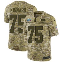 Nike Kansas City Chiefs #75 Darian Kinnard Camo Super Bowl LVII Patch Youth Stitched NFL Limited 2018 Salute To Service Jersey
