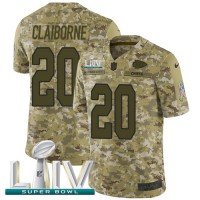 Nike Kansas City Chiefs #20 Morris Claiborne Camo Super Bowl LIV 2020 Youth Stitched NFL Limited 2018 Salute To Service Jersey